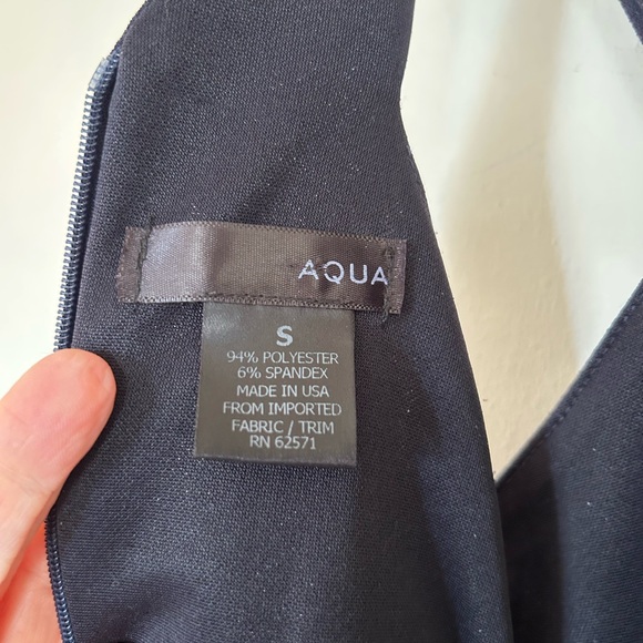 AQUA Navy Blue Fit & Flare Halter Neck Mini Dress - Picture 9 of 9